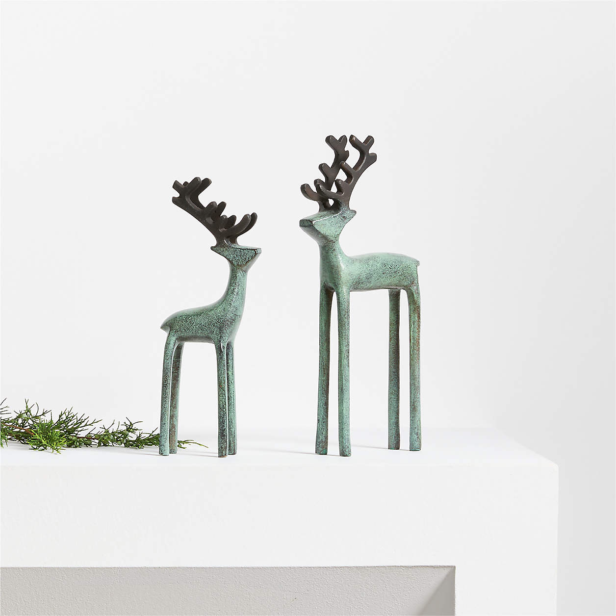 Wood Reindeer Holiday Decoration 9" + Reviews | Crate & Barrel | Crate & Barrel