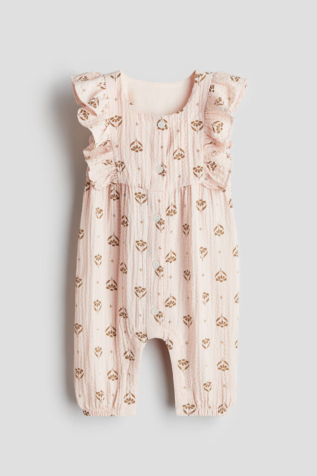 Ruffle-Trimmed Muslin Romper Suit | H&M (US + CA)