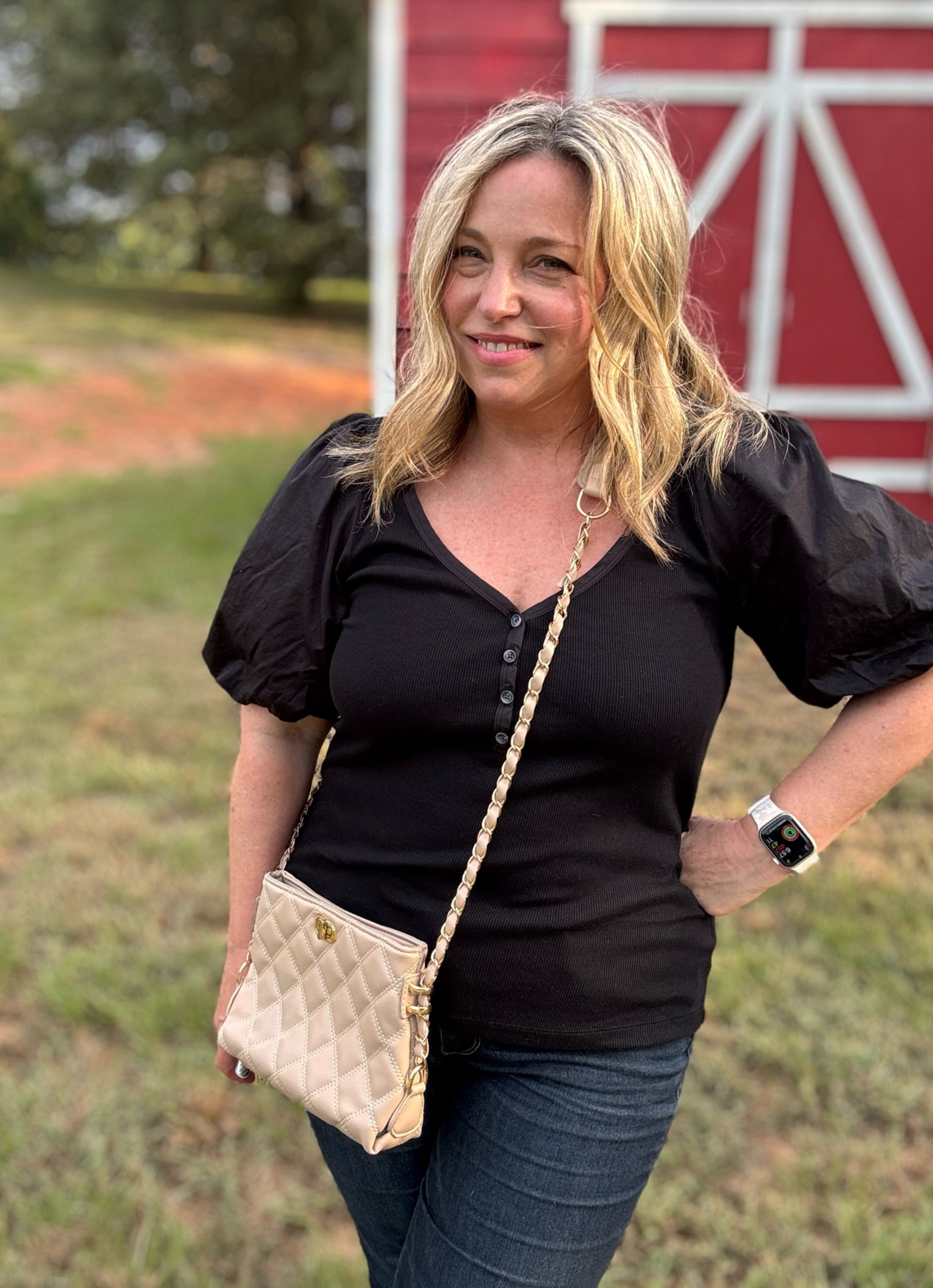 Dress this puff sleeve top up or down! 

#LTKOver40 #LTKMidsize #LTKTravel