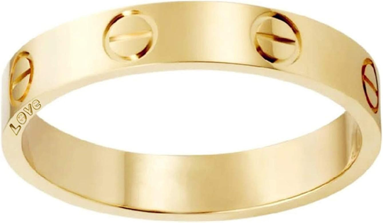 TUMAN Love Rings Promise with Screw Design 18K Titanium Steel Best Gifts for Men Women and Girls ... | Amazon (US)