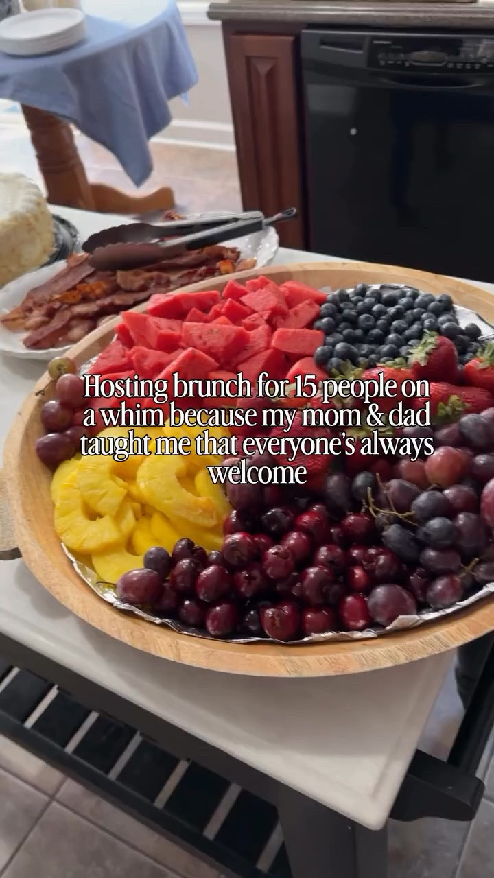 It was their brunch, they were just using my house. And I’m okay with that. 
But, I will be thinking about this brunch menu often so if you’re hosting Mother’s Day or any brunch, take notes. It’s simple but God, a good bagel bar is what I dream of. 

🥯Bagels with cream cheese, lox, tomato, cucumbers, & onion (if you can find a legit bagel shop it makes a HUGE difference potchke )
🥖 French Toast Casserole
🥧 Spinach Artichoke Quiche (Costco 🙌)
🍉 Fruit Tray
🥓 Bacon 
🥂 Mimosas 

My aunts brought donuts & pastries too 💜

#brunchathome #brunch #hosting #hostingathome #hostingmadeeasy

#LTKmomlife #LTKHome #LTKfoodie