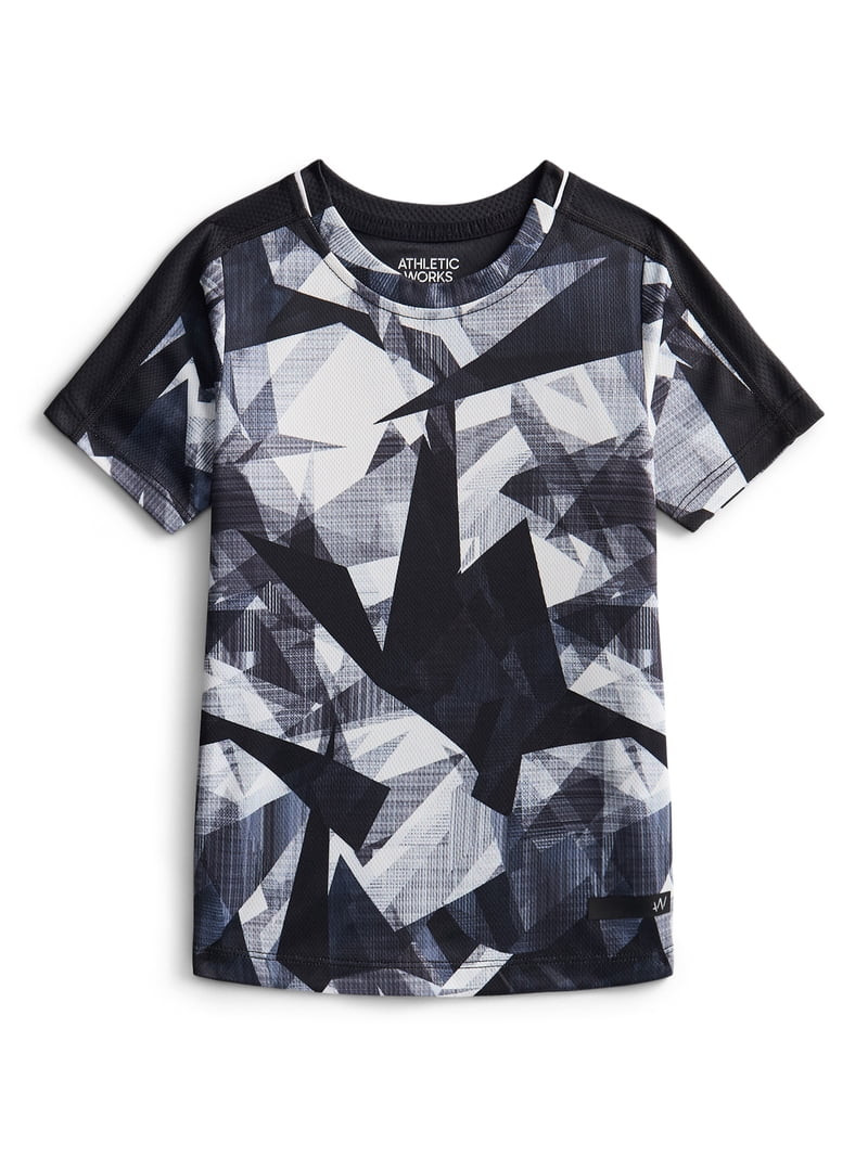Athletic Works Boys' Print Performance Tee with Short Sleeves, Sizes 4-18 & Husky | Walmart (US)