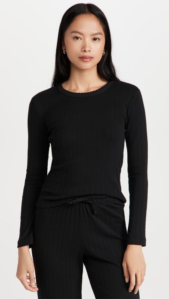 Leset Pointelle Slim Fit Long Sleeves | Shopbop | Shopbop