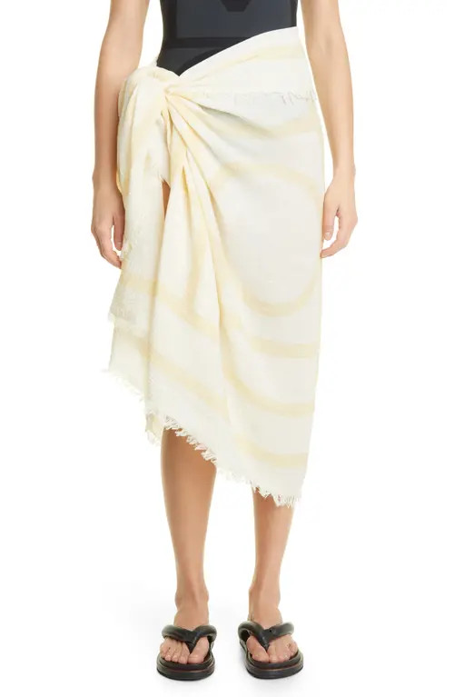 Totême Monogram Organic Cotton Sarong Skirt in Sand Monogram at Nordstrom | Nordstrom
