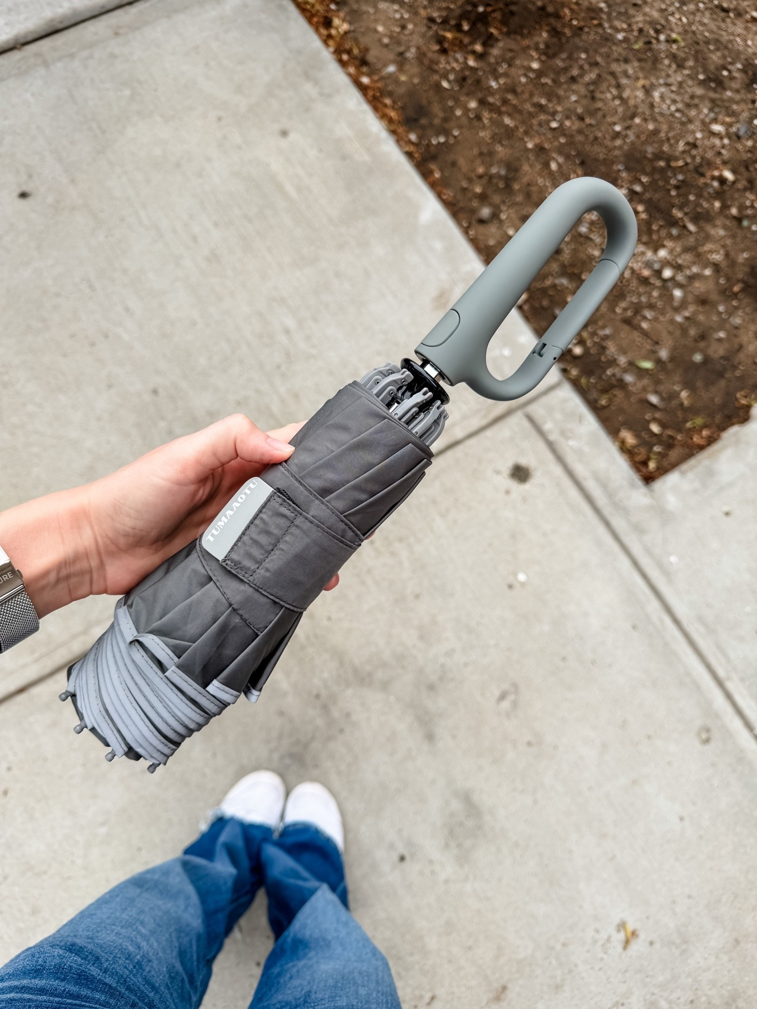 Compact umbrella has a carabeener so it can clip to any bag, making it less cumbersome than other umbrellas!

#LTKootd #LTKdayinmylife #LTKSaleAlert