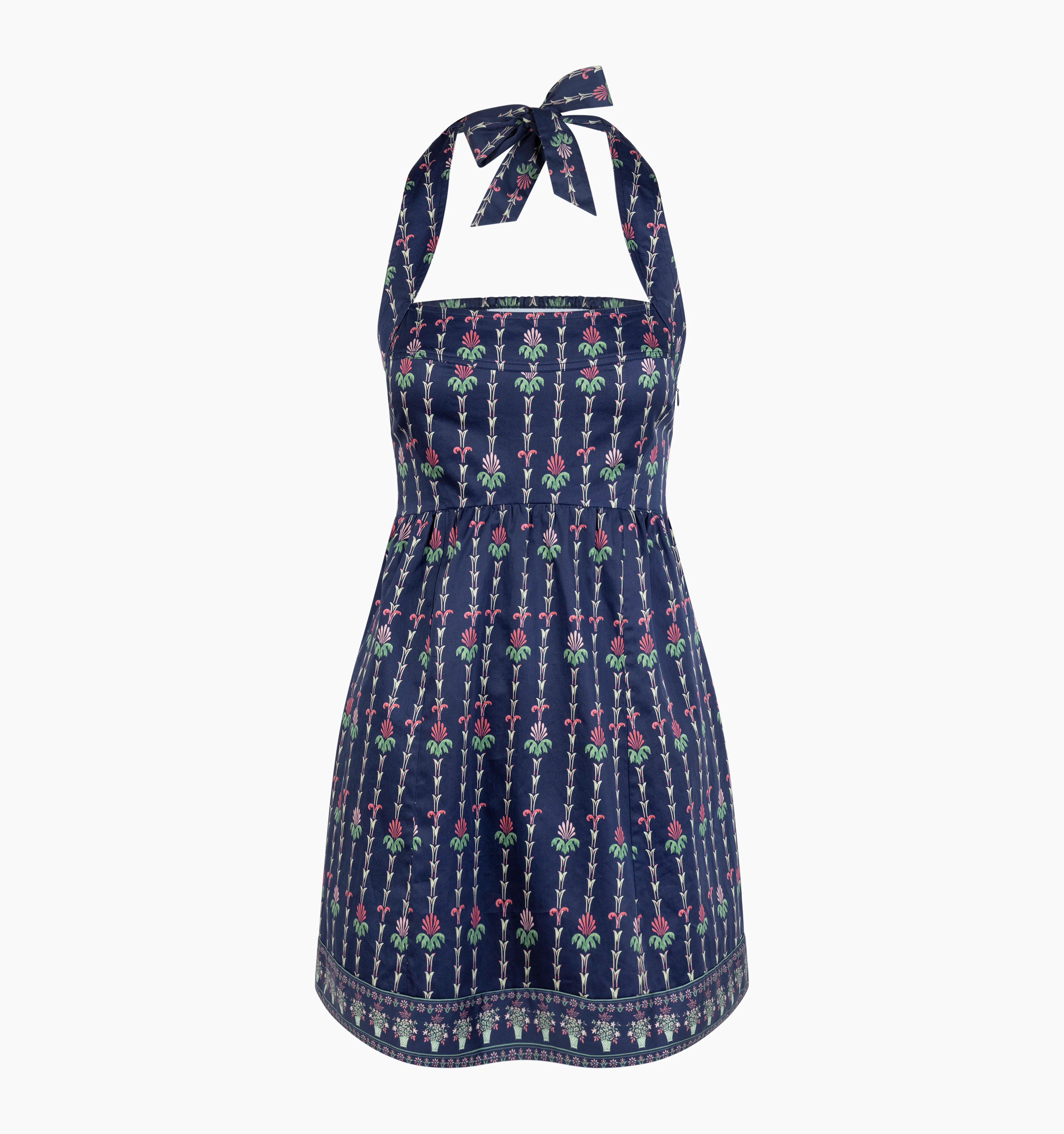 The Fleur Mini Dress | Navy Trailing Fern / L | 100% Cotton | Hill House Home | Hill House Home US