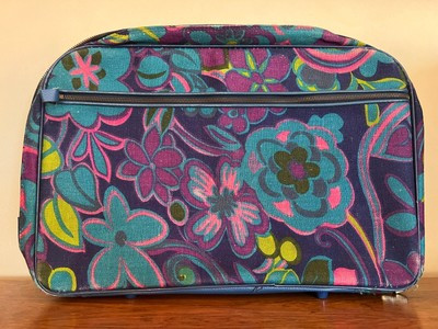 Vintage 60's Canvas Flower Power Suitcase 16 x 10 x 3 | eBay US
