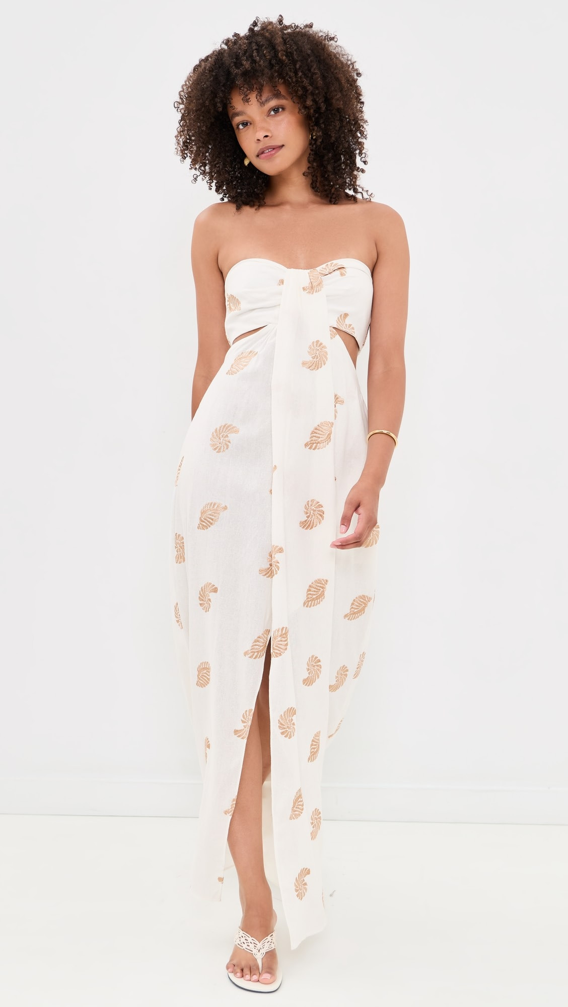 Embroidered Shell Linen Maxi Dress | Shopbop