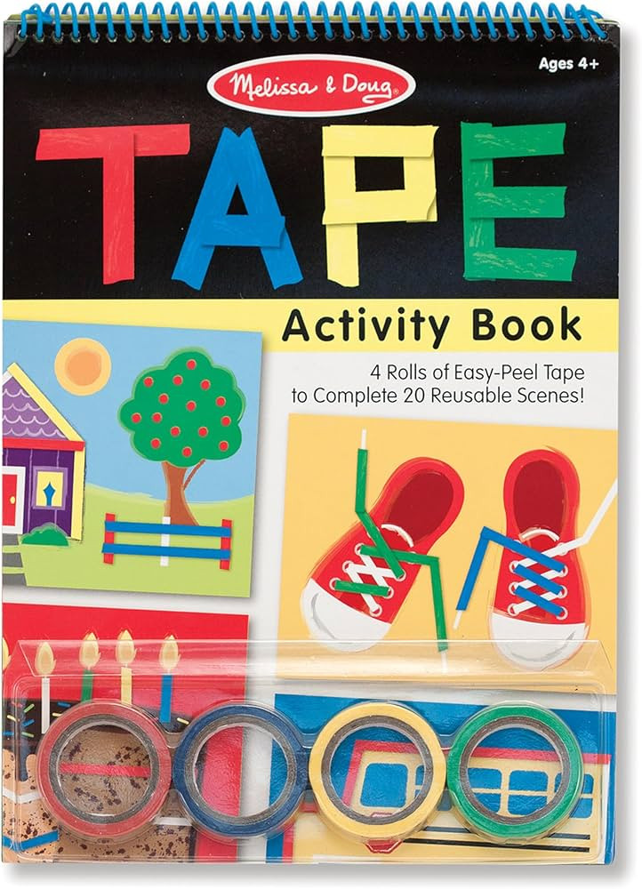 Melissa & Doug Tape Activity Book: 4 Rolls of Easy-Tear Tape and 20 Reusable Scenes | Amazon (US)