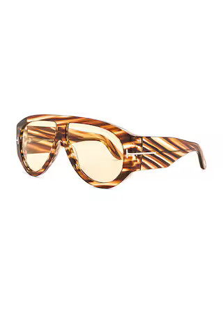 TOM FORD Bronson Sunglasses in Shiny Striped Havana from Revolve.com | Revolve Clothing (Global)