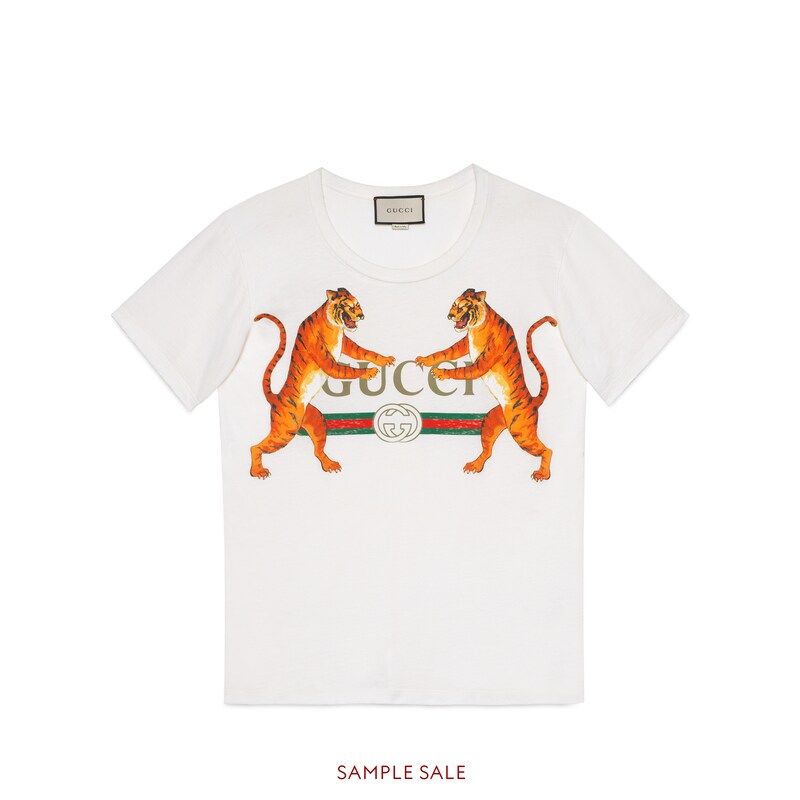 Gucci logo with tigers T-shirt | Gucci (US)