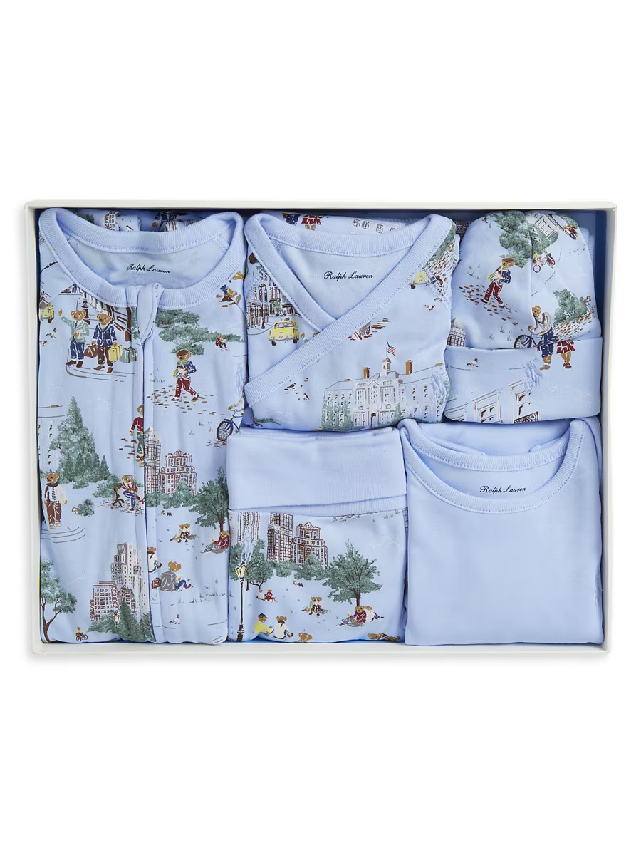 Polo Ralph Lauren Baby Boy's Printed Cotton Interlock 6-Piece Gift Set | Saks Fifth Avenue | Saks Fifth Avenue