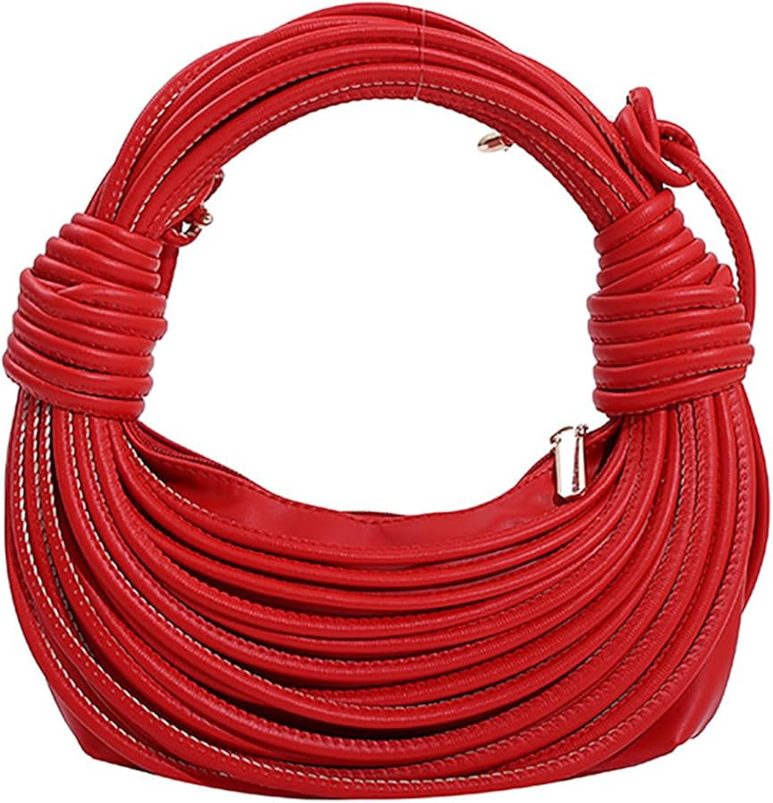 Women's Hand-Woven Bread Crossbody Bag,Fashion Knotted Messenger Creative Noodles Handbag Prom Pa... | Amazon (US)