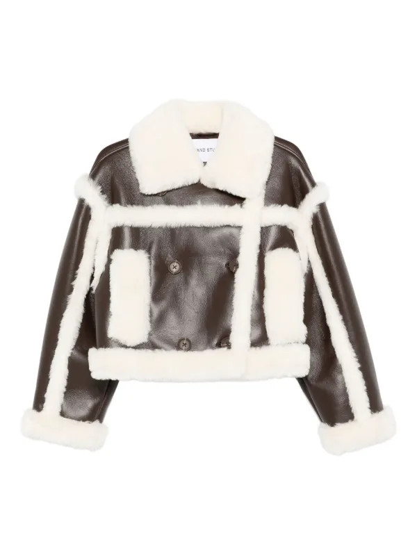 button-fastening shearling jacket | Farfetch Global