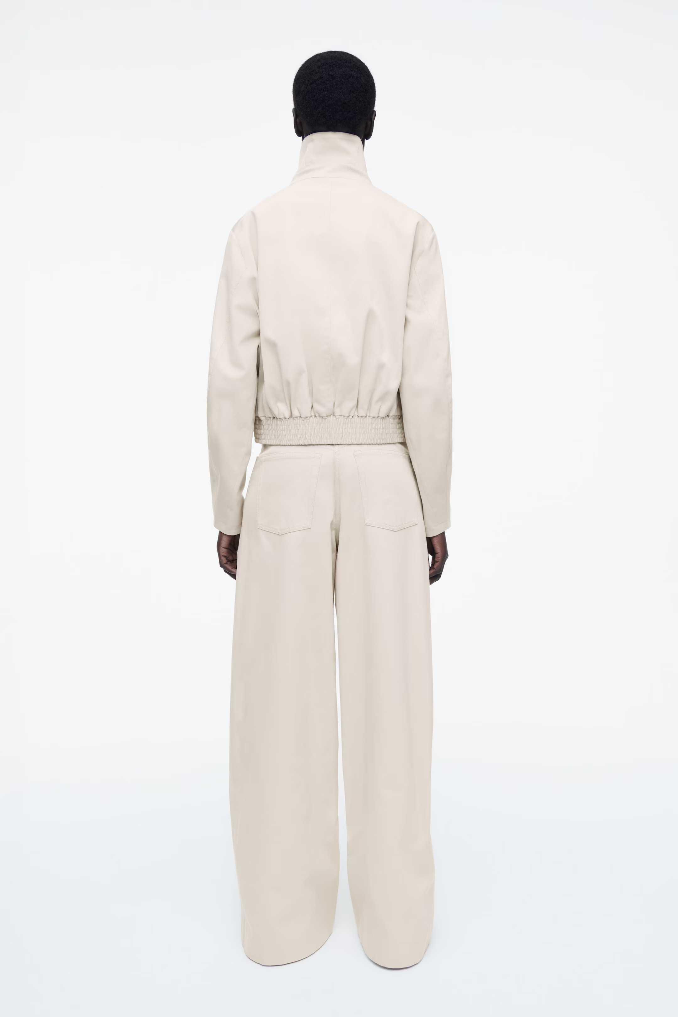 WIDE-LEG COTTON TROUSERS - LIGHT BEIGE | COS UK