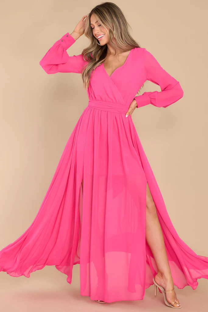 Hard To Impress Hot Pink Maxi Dress | Red Dress 