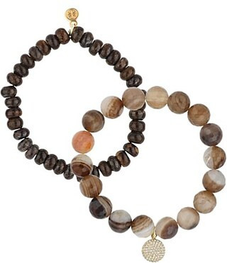 BuDhaGirl Moraine Beaded Stretch Bracelet Set - Brown | Dillard's