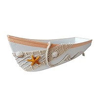 Attraction Design Wooden Boat Tray Decor, 17"L Canoe Boat Tray Display with Fish Net Starfish Sea... | Amazon (US)