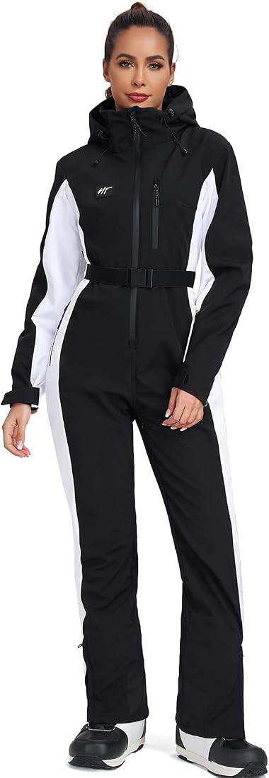 YEEFINE Women's Ski Suit One Piece Jumpsuits Snowsuits Waterproof Snowboard Suit Winter Outdoor S... | Amazon (US)