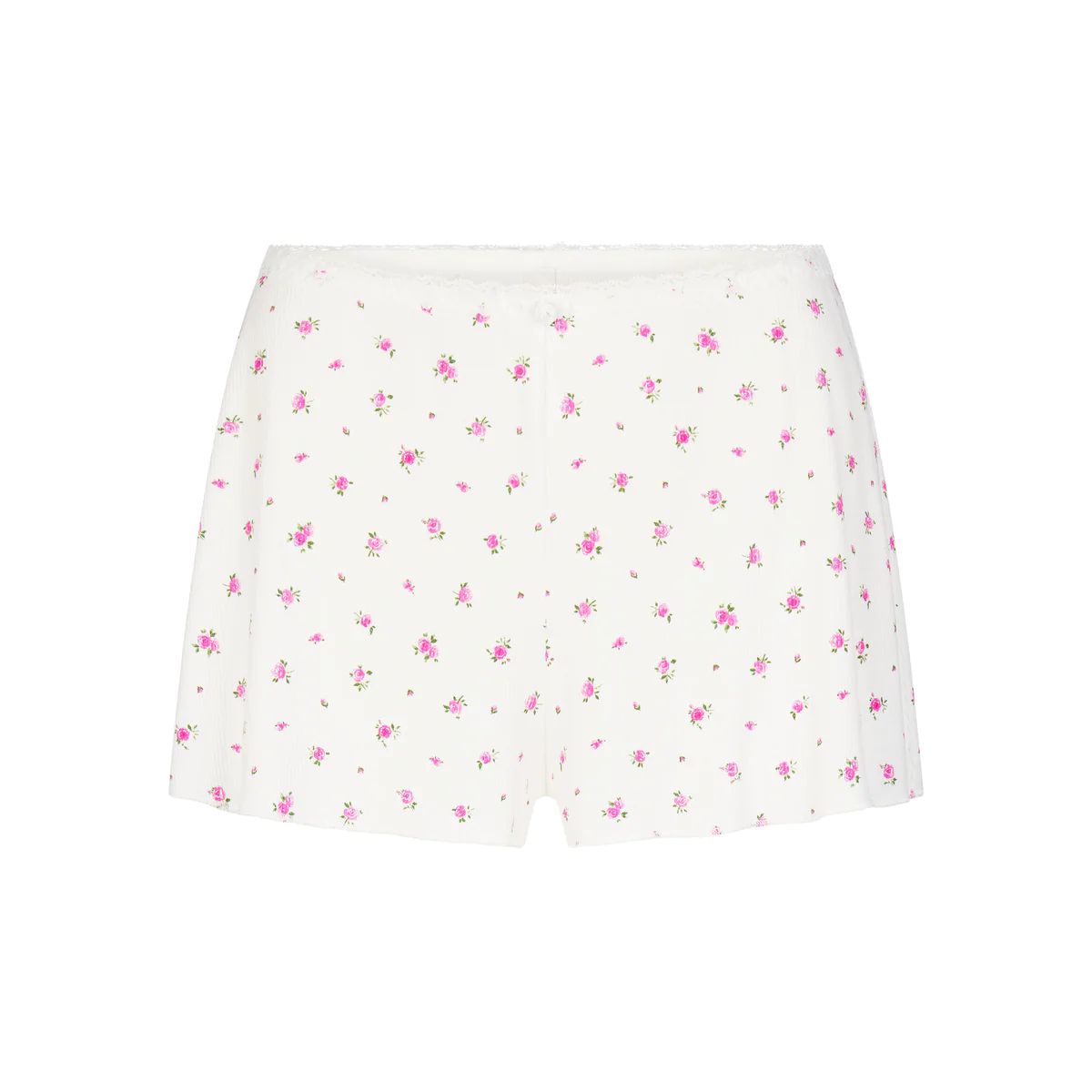 SOFT LOUNGE LACE SHORT | NEON ORCHID ROSE PRINT | SKIMS (US)