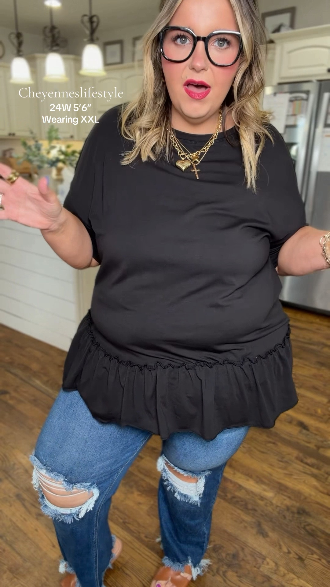 This ruffled top makes easy outfits! Plenty of length and so comfy!  

#LTKPlusSize