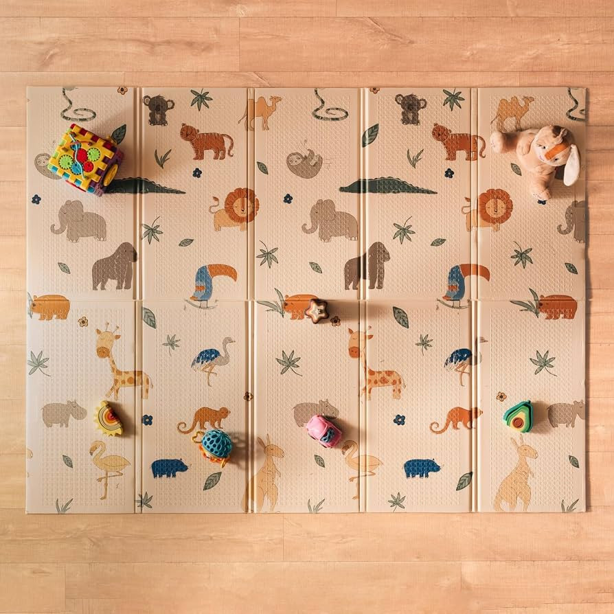 Nuby Foldable Reversible Baby Play Mat, 150 x 200 cm, XXL, 0M+, Safari | Amazon (UK)