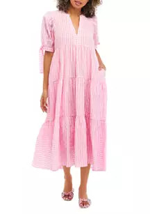 ENGLISH FACTORY Women's Elbow Sleeve Midi Dress | Belk