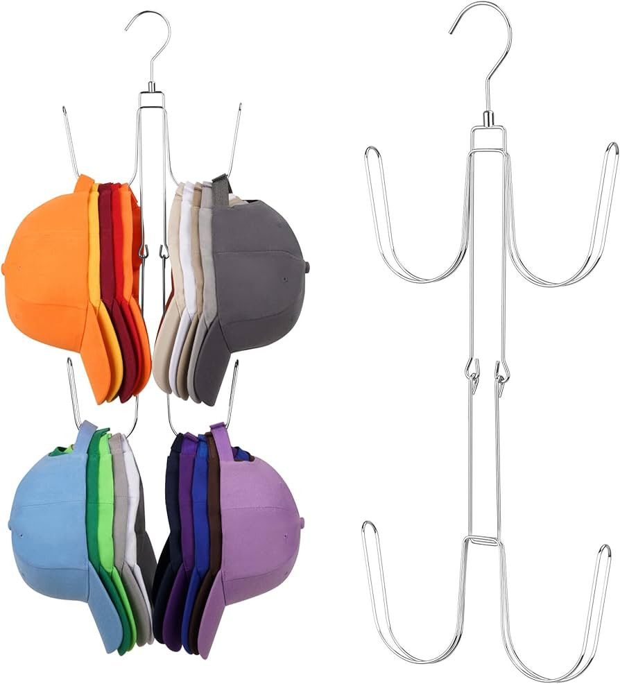 ZEDODIER Hat Hangers for Closet, Rotatable Metal Hat Organizer, Max 40 Storage Capacity, Hat Rack... | Amazon (US)