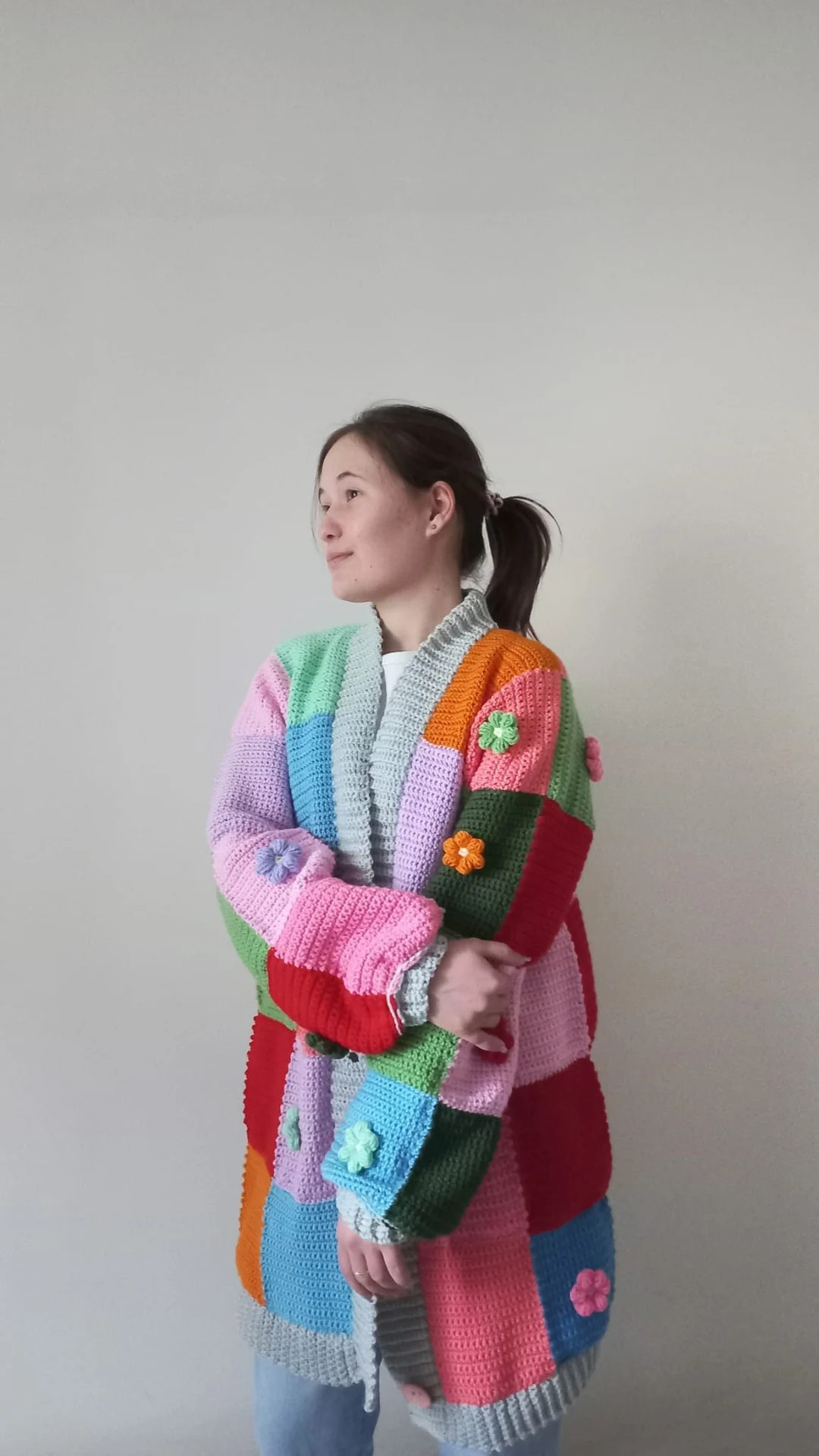 Crochet Patchwork Cardigan handmade handknit | Etsy (US)