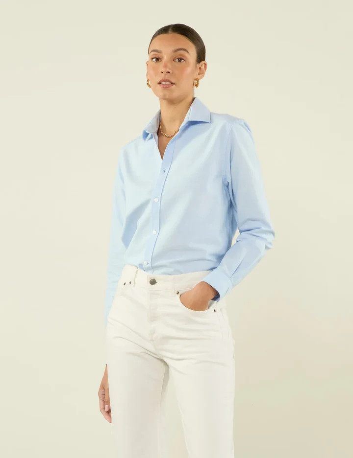 The Classic: Oxford, Celeste Blue | With Nothing Underneath