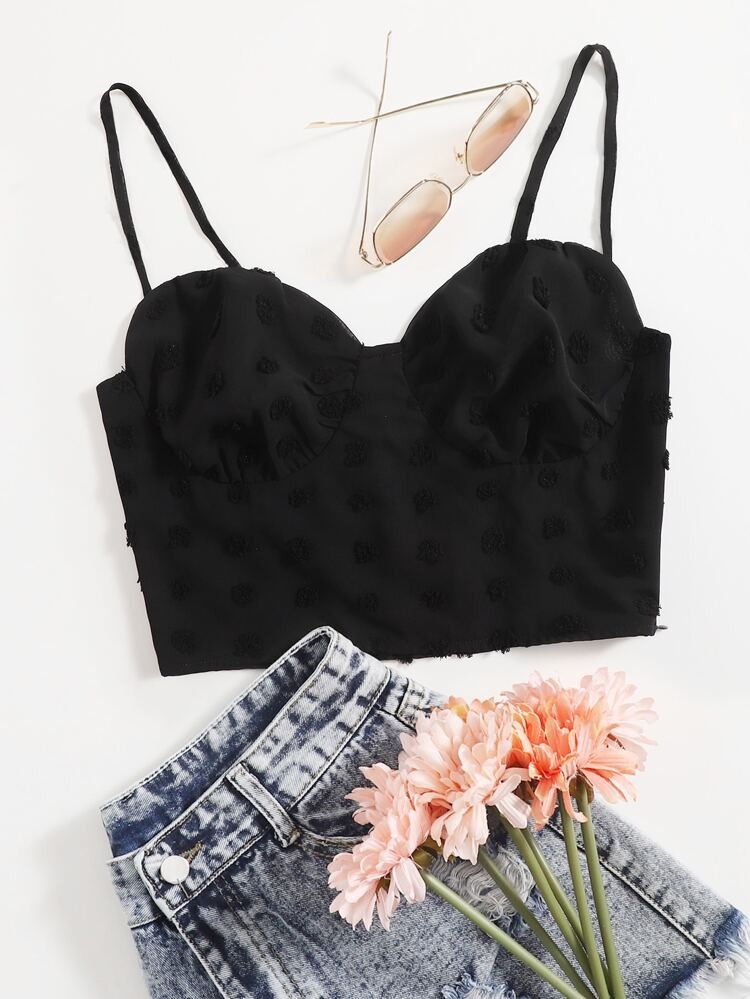 Top bretelle sottili corte con appliques | SHEIN