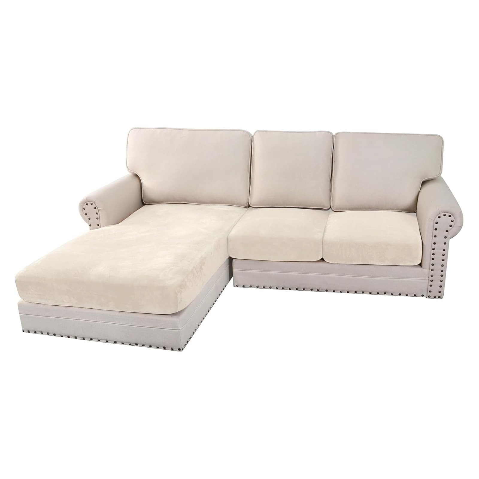 H.VERSAILTEX Velvet Stretch Couch Cushion Cover Plush Cushion Slipcover for Chair Loveseat Sofa C... | Amazon (US)