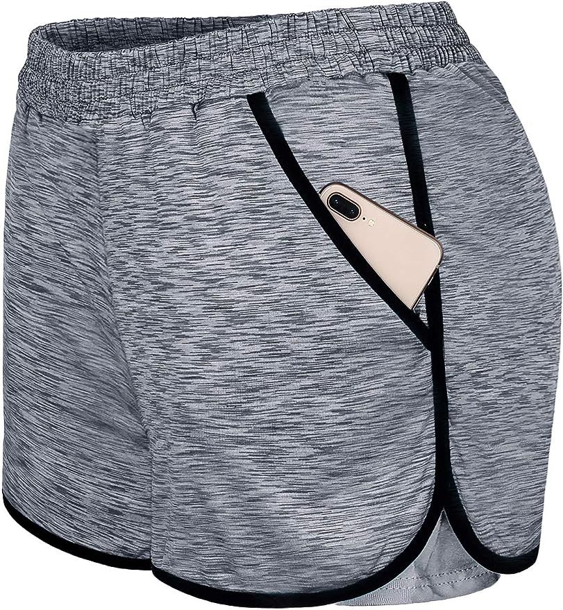 Blevonh Womens Cozy Banded Waist Running Fitness Workout Shorts with Pockets S-XXXL | Amazon (US)