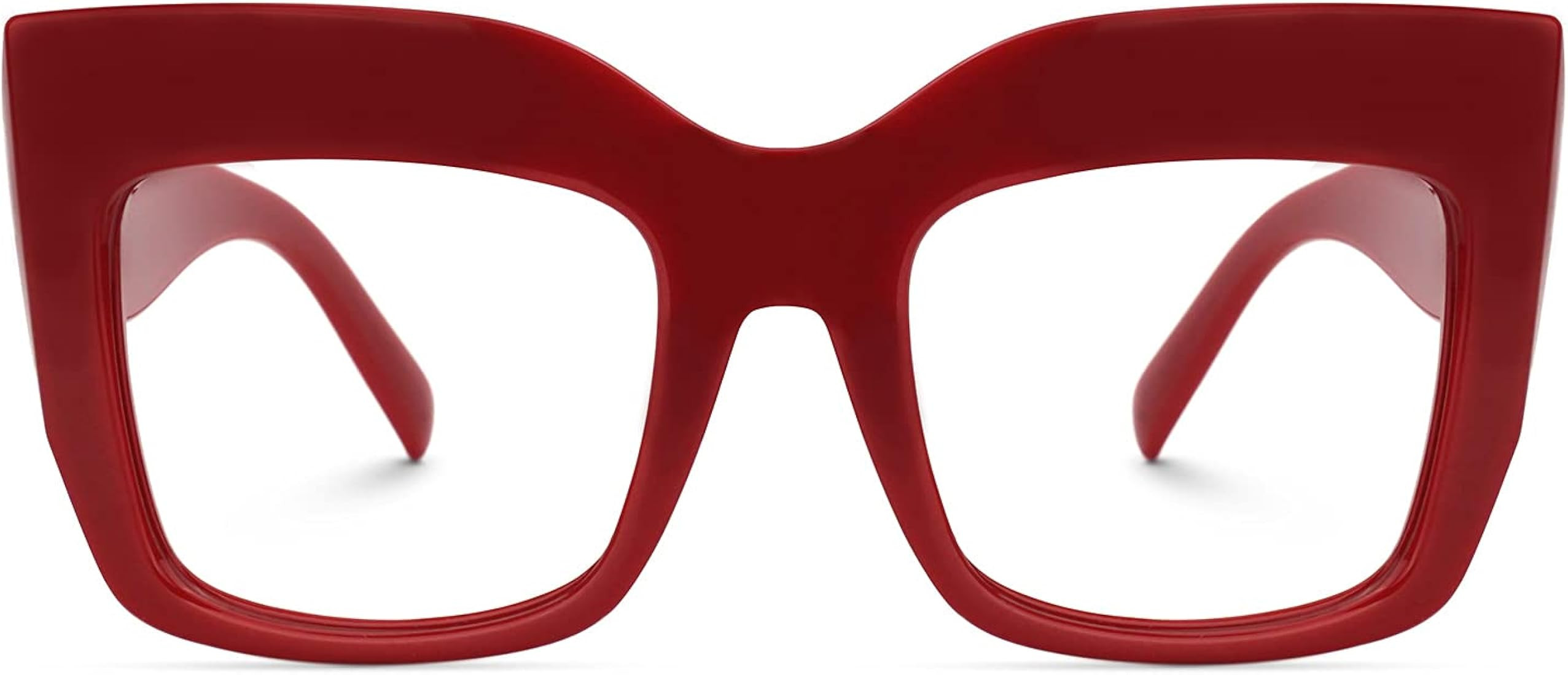 Zeelool Vintage Oversized Thick Cat Eye Glasses for Women with Non-prescription Clear Lens FP0668 | Amazon (US)