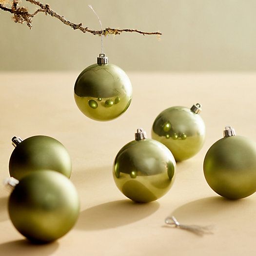 Shatterproof Plastic Globe Ornaments, Set of 6 | Terrain