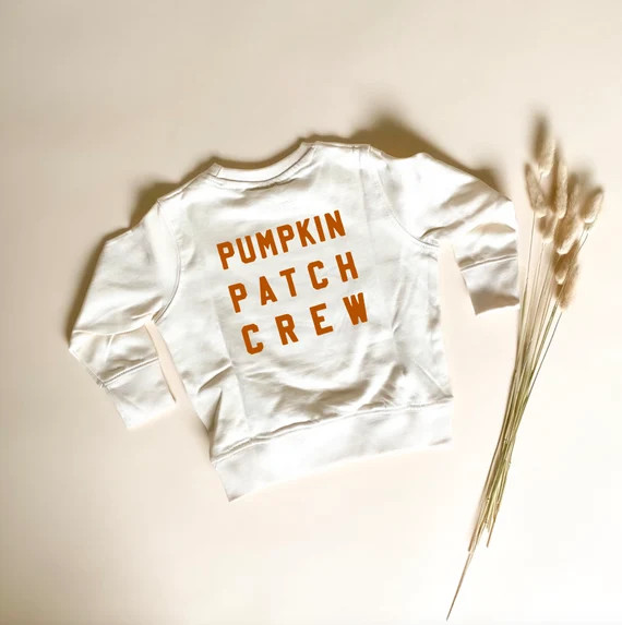Pumpkin Patch Crew Child Crewneck - Burnt Orange Design | Pumpkin Patch Outfit | Toddler Pumpkin ... | Etsy (US)