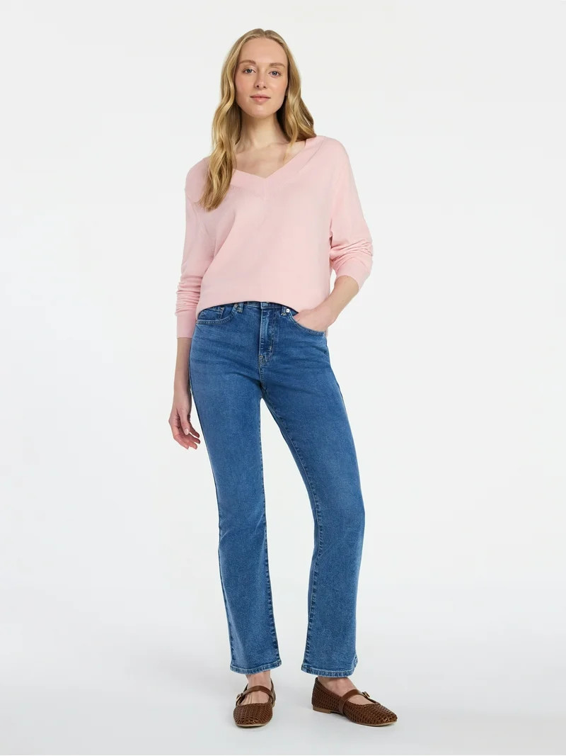 Time and Tru Women's Mid Rise Bootcut Jeans, 30" Inseam, Sizes 0-22, 10S-16S | Walmart (US)
