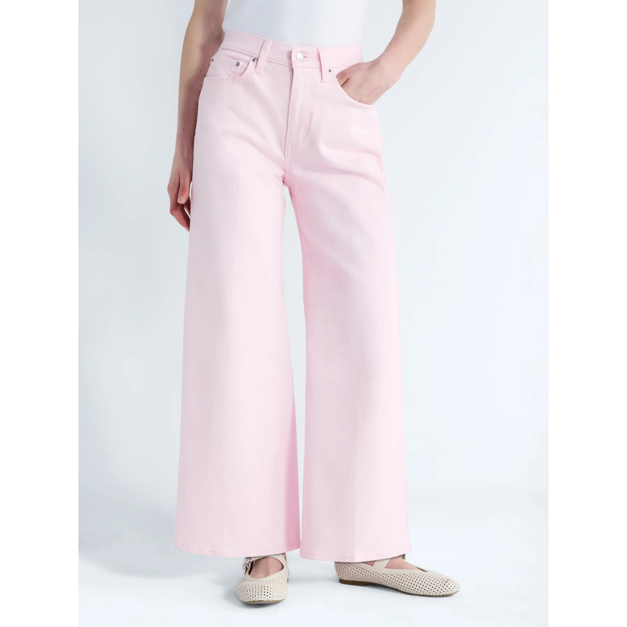 Free Assembly Women's and Women's Plus High Rise Cropped Wide Leg Jeans, Sizes 0-22W | Walmart (US)