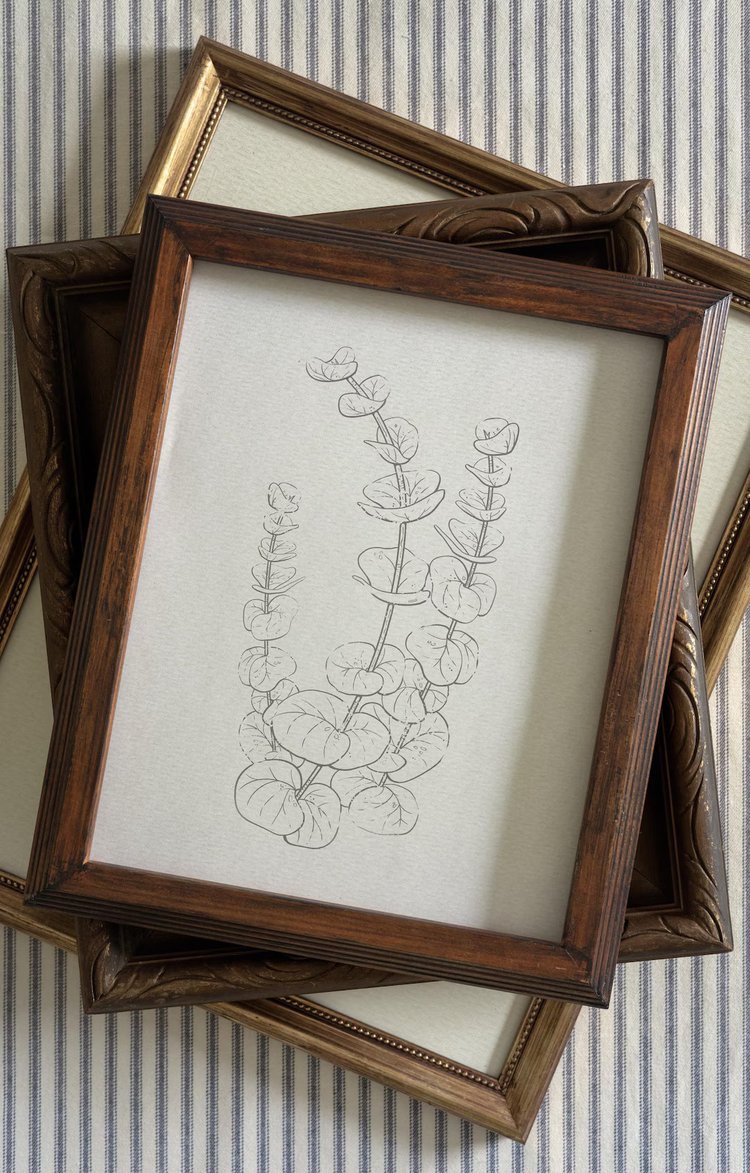 Vintage Botanical Eucalyptus Print Hand Drawn Sketch, Neutral Wall Art Decor, Antique Inspired Pr... | Etsy (US)