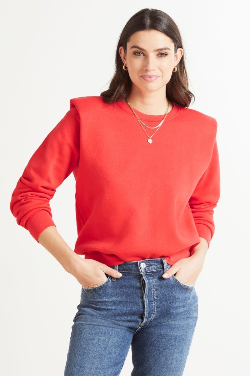 SUNDRY Shoulder Pad Sweatshirt | EVEREVE | Evereve