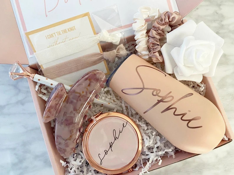 Bridesmaid Proposal Box Personalized Gift Blush Will You Be My Bridesmaid Box Set (LL080621B) | Etsy (US)
