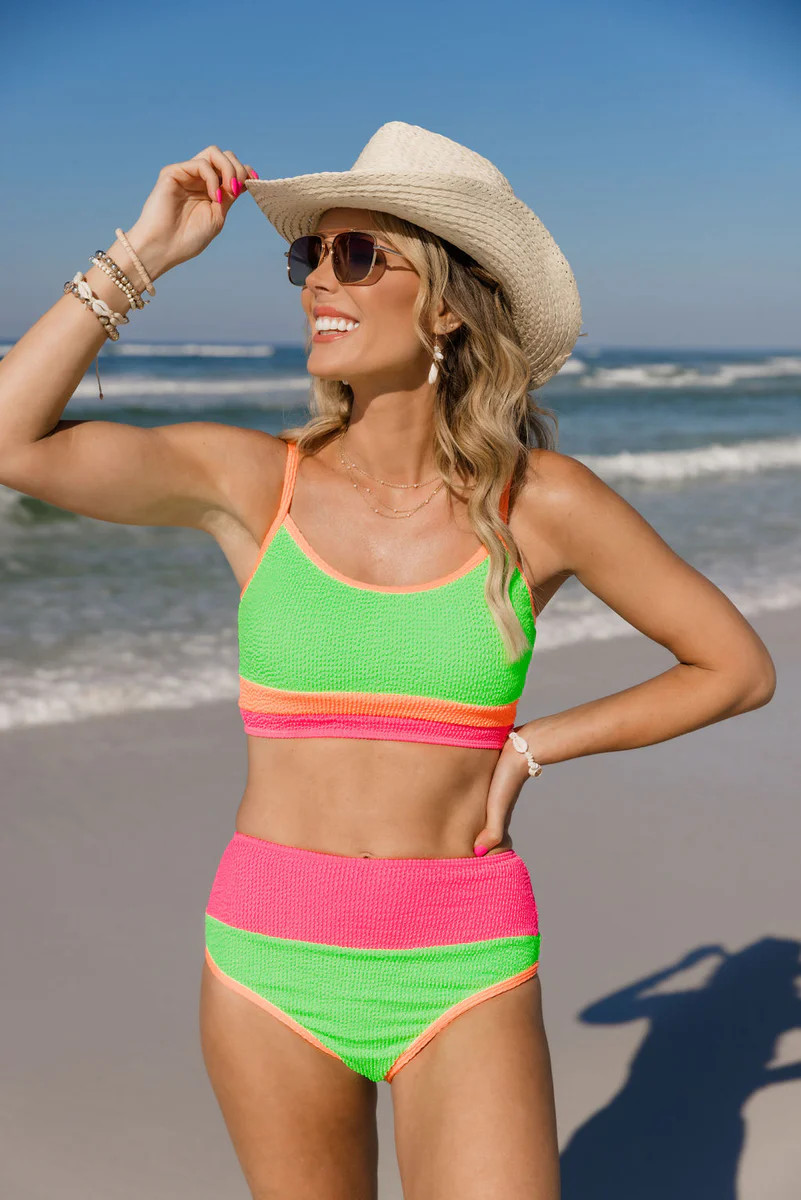 Do Not Disturb Neon Bikini Top Tori X Pink Lily | Pink Lily