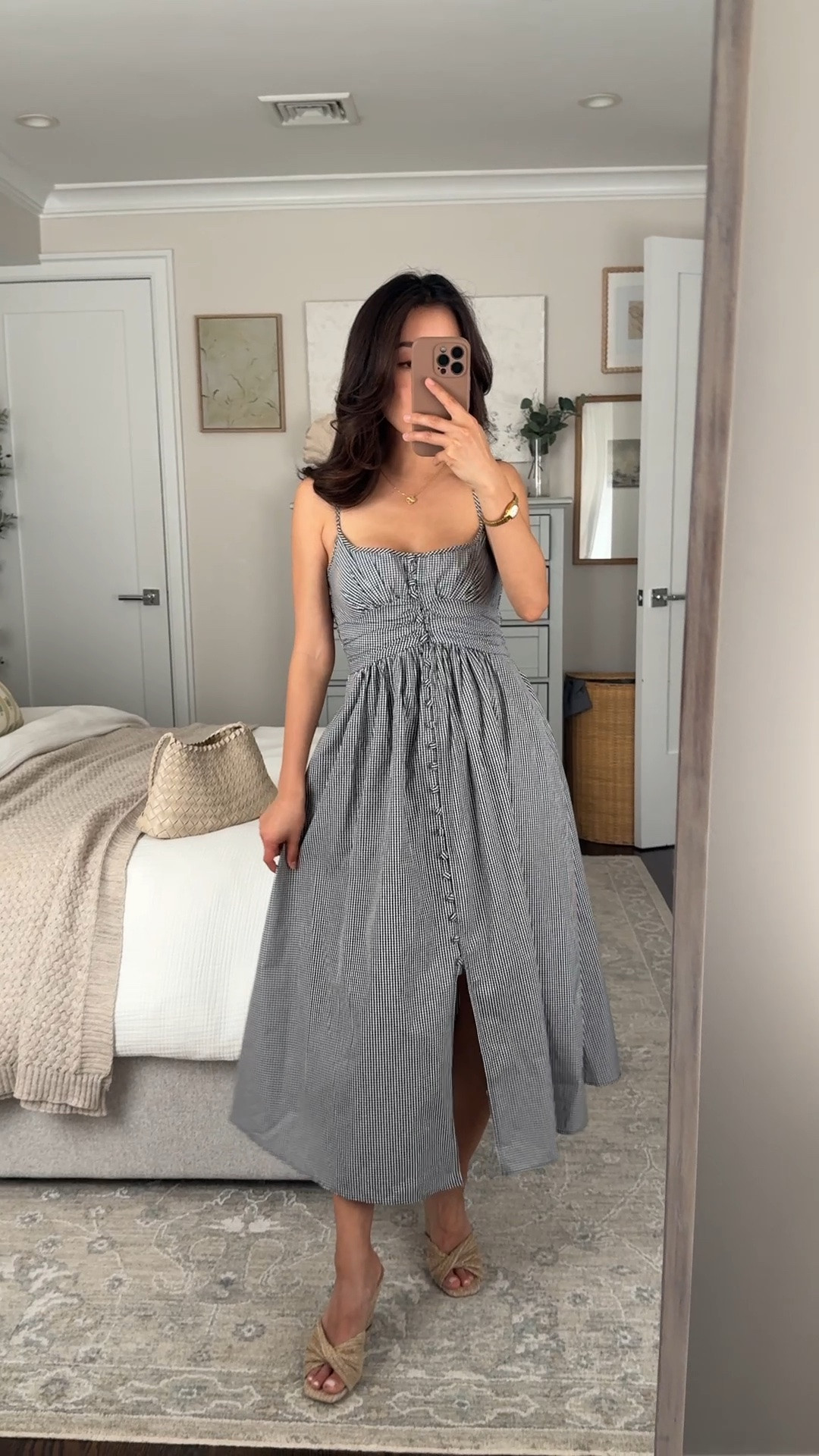Code JEAN20 for 20% off $100+ full priced items at Anthro. Linked Petite dresses included!

• Anthropologie 100% cotton dress trying on XXS petite here. Top of bust area was slightly loose on me
• wedges 5/5.5 tts 
• a favorite woven bag