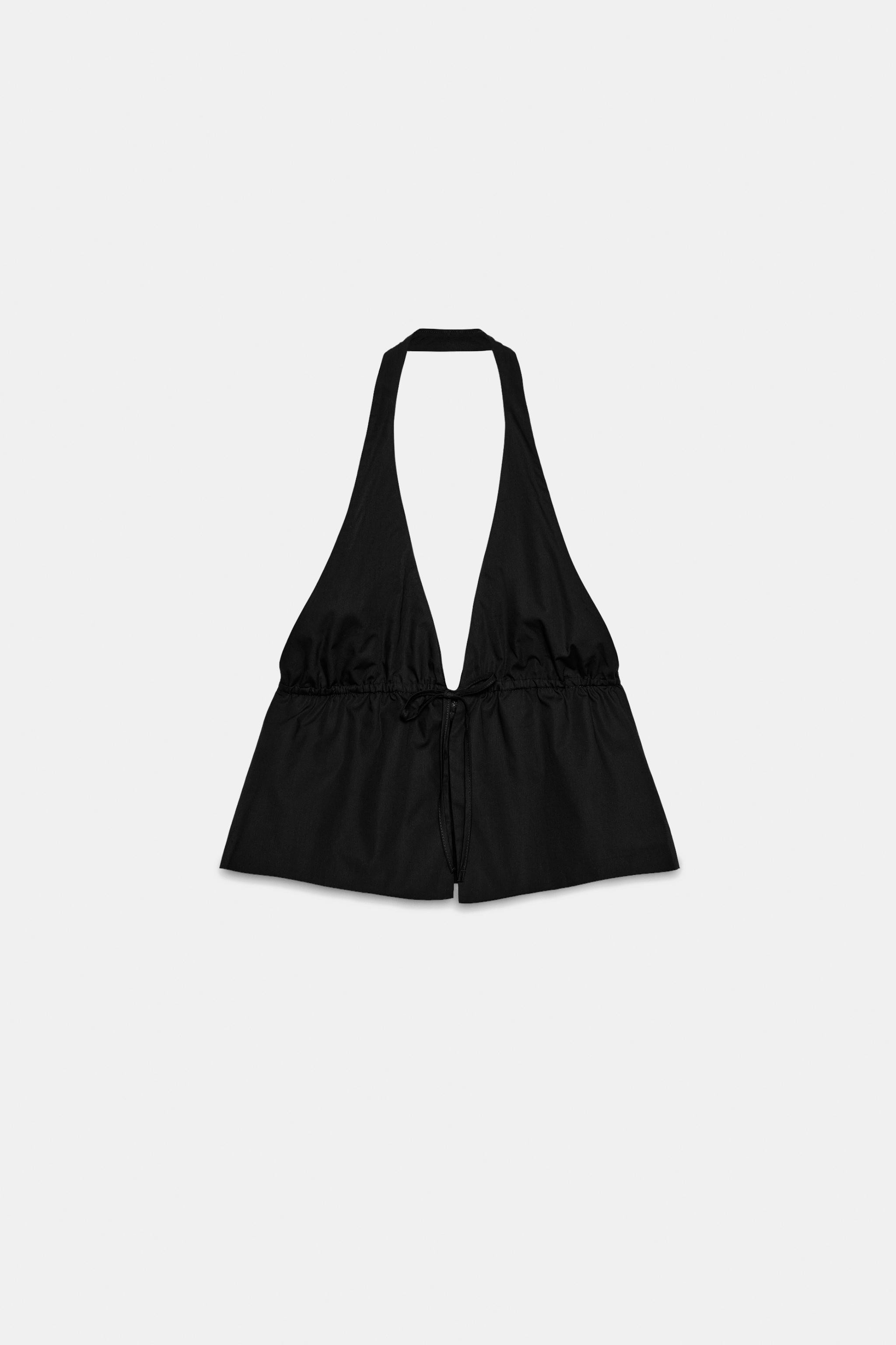 POPLIN HALTER TOP | Zara UK