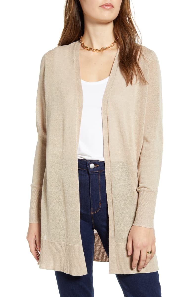 Halogen® Side Slit Cardigan (Regular & Petite) | Nordstrom | Nordstrom