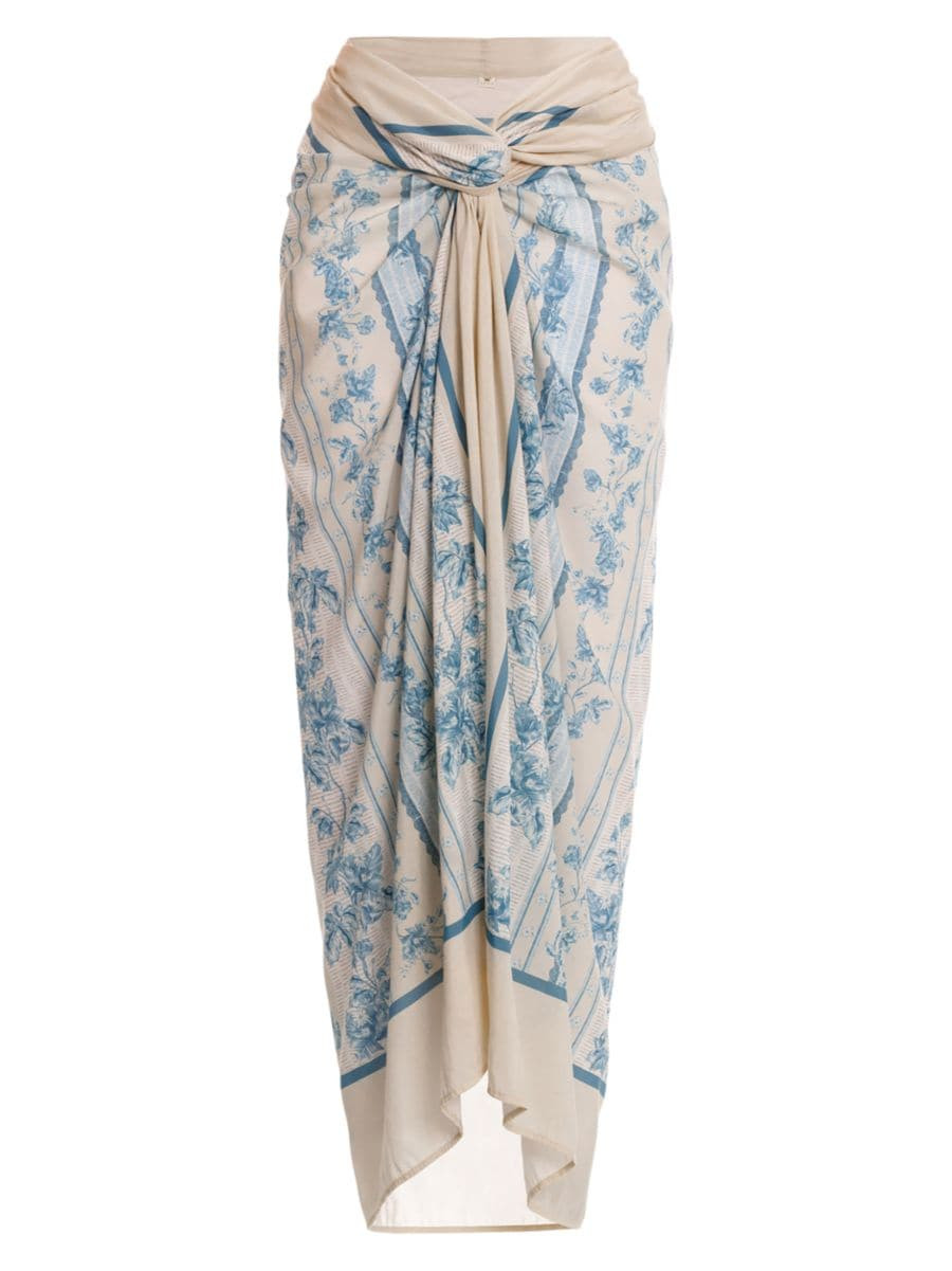 Lavanda Bougainvillea Embroidered Pareo | Saks Fifth Avenue