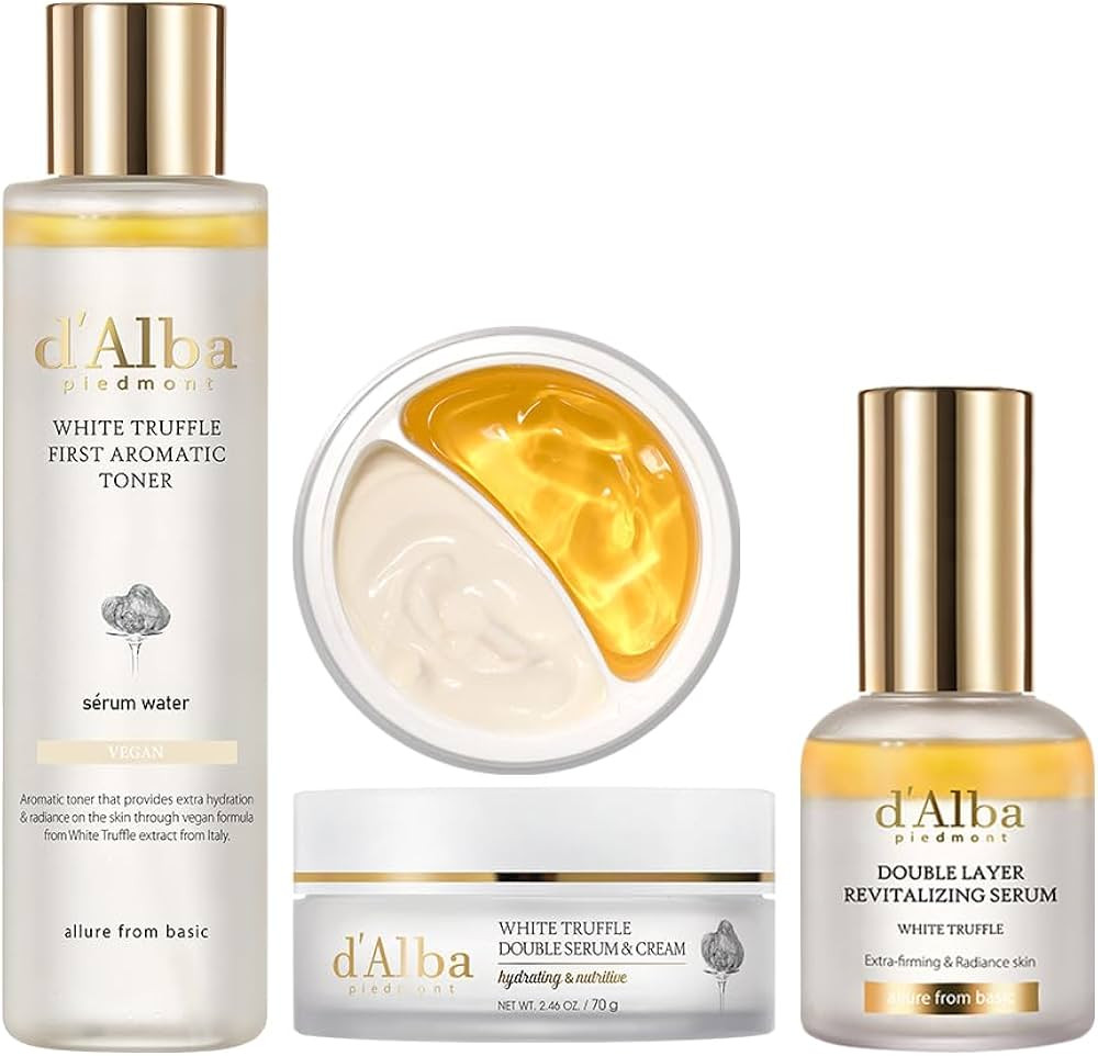 d'alba Piedmont White Truffle Aromatic Toner, Double Layer Revitalizing Serum, Double Serum and C... | Amazon (US)