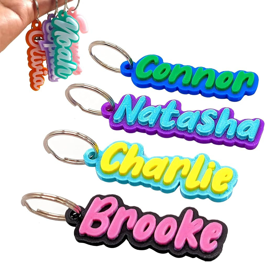 Custom 3D Printed Name tag Personalized Name Keychain Luggage Tag Backpack Keychain for Back to S... | Amazon (US)