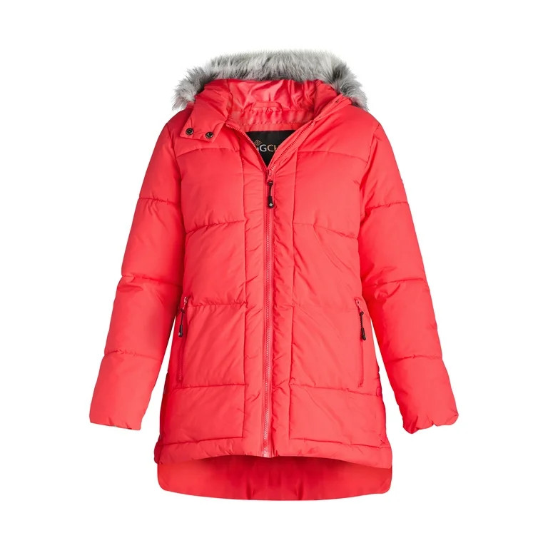 Big Chill Women's and Women's Plus Wide Quilted Puffer Coat with Faux Fur Trim Hood, Sizes S-3X | Walmart (US)