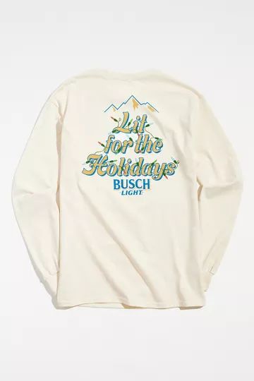 Busch Light Lit For The Holidays Long Sleeve Tee | Urban Outfitters (US and RoW)